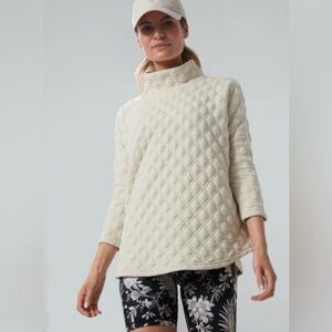 Tuckernuck Cream Cowl Neck Sweater with Textured Pattern